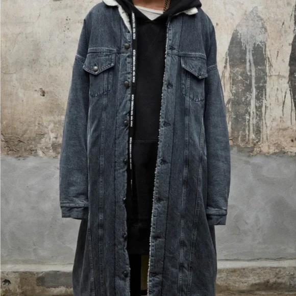 R13 Lyle Trucker Jacket. Denim. Dark grey/black. Gently used - Picture 1 of 12